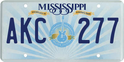 MS license plate AKC277