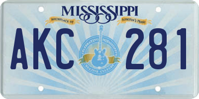 MS license plate AKC281