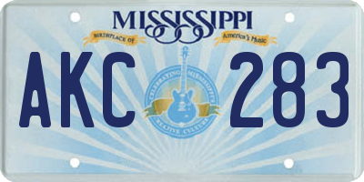 MS license plate AKC283