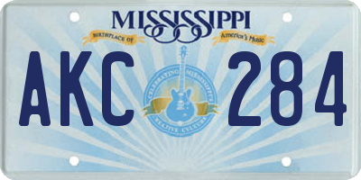 MS license plate AKC284