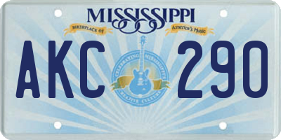 MS license plate AKC290