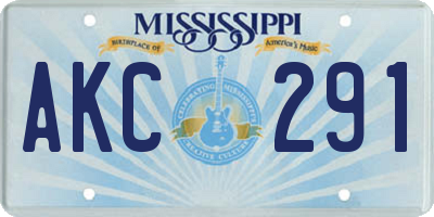 MS license plate AKC291
