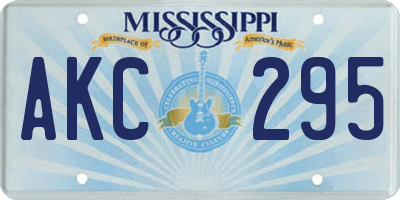 MS license plate AKC295