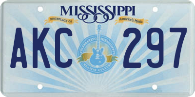 MS license plate AKC297