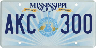 MS license plate AKC300