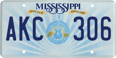 MS license plate AKC306