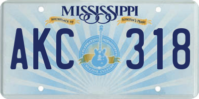 MS license plate AKC318