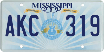 MS license plate AKC319