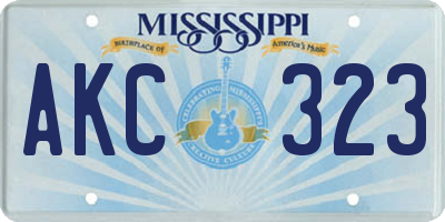 MS license plate AKC323