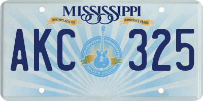 MS license plate AKC325