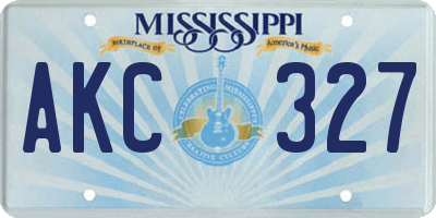 MS license plate AKC327