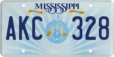 MS license plate AKC328