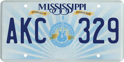 MS license plate AKC329