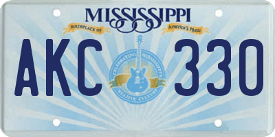 MS license plate AKC330