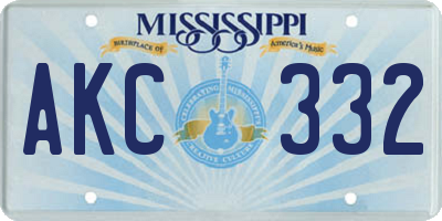 MS license plate AKC332