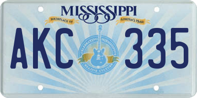 MS license plate AKC335