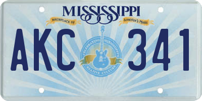 MS license plate AKC341