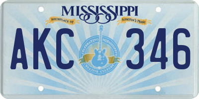 MS license plate AKC346