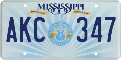MS license plate AKC347