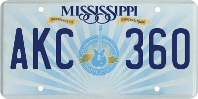 MS license plate AKC360