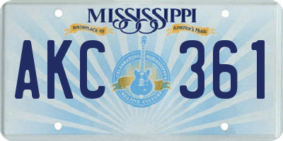MS license plate AKC361