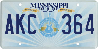 MS license plate AKC364