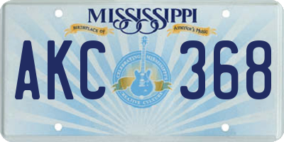 MS license plate AKC368