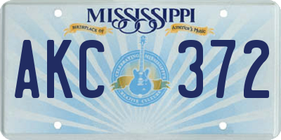 MS license plate AKC372