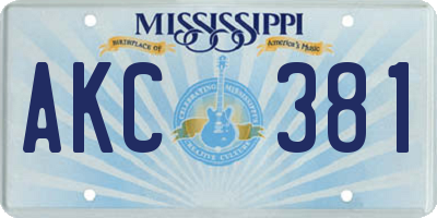 MS license plate AKC381