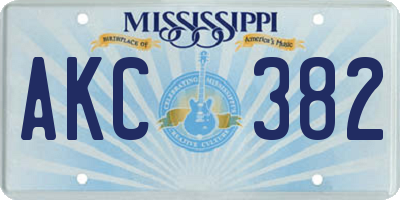 MS license plate AKC382