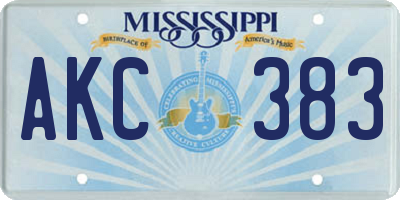 MS license plate AKC383