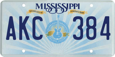 MS license plate AKC384