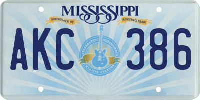 MS license plate AKC386