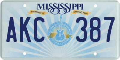 MS license plate AKC387