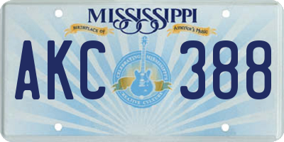 MS license plate AKC388