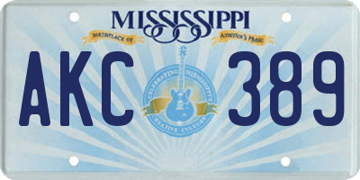 MS license plate AKC389