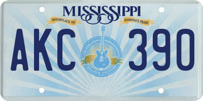 MS license plate AKC390