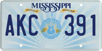 MS license plate AKC391