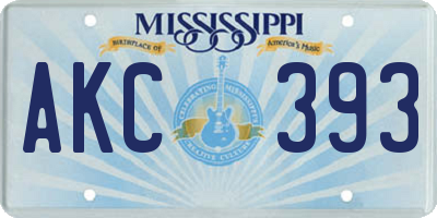 MS license plate AKC393