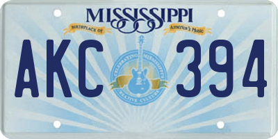 MS license plate AKC394