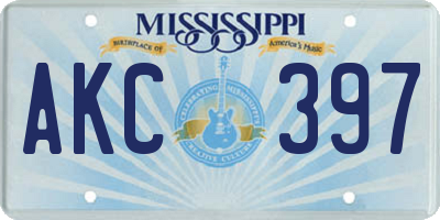 MS license plate AKC397