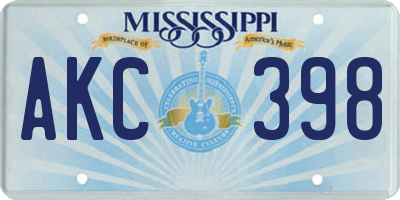 MS license plate AKC398