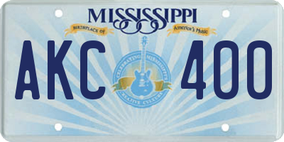 MS license plate AKC400