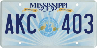 MS license plate AKC403