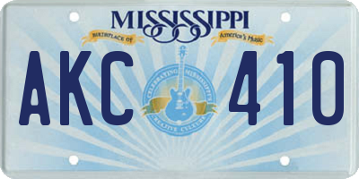 MS license plate AKC410