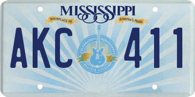 MS license plate AKC411