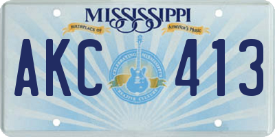 MS license plate AKC413