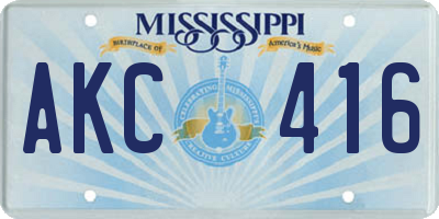 MS license plate AKC416