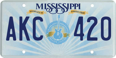 MS license plate AKC420