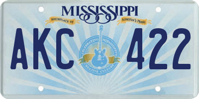 MS license plate AKC422